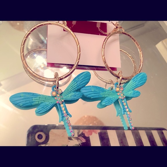 Betsey Johnson Jewelry - Beautiful Betsy Johnson blue and crystal spring earrings